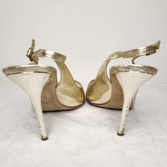 Women's Gold Slingback HighHeels - Picture 6 of 12